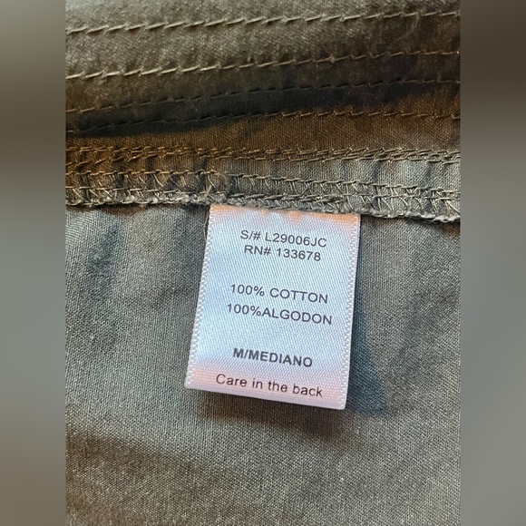 Love Tree Women’s Olive Green Utility Jacket Pockets Adjustable Waist Sz Medium - Picture 14 of 16